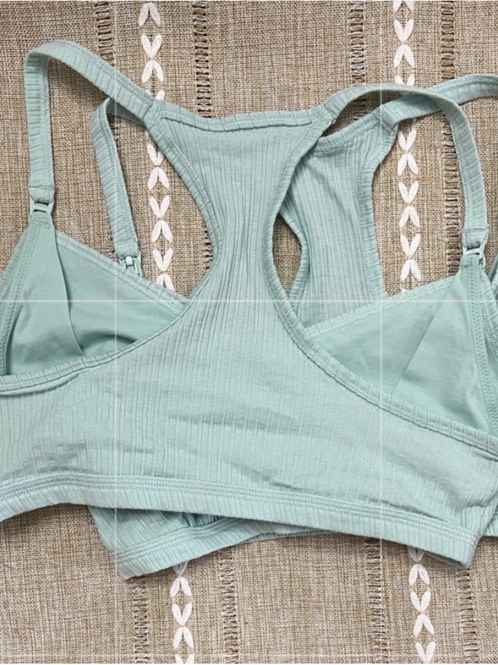 Lot of Two Auden Nursing Bralette size Medium, Green, unlined Racerback 2 - Picture 4 of 4